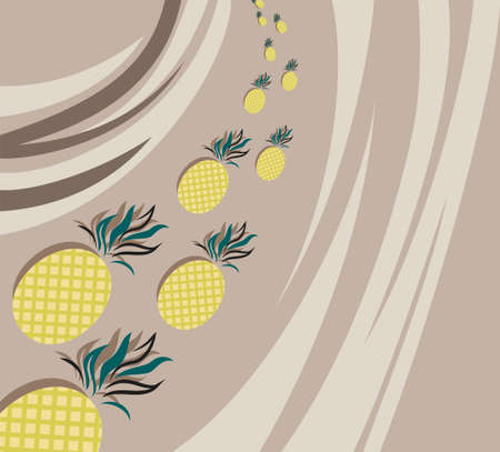 Vector background image with pineapple. Art.のイラスト素材