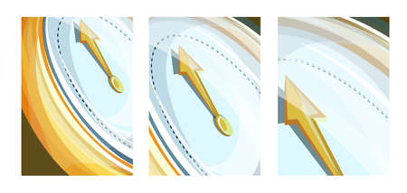 Vector image, consisting of a set of pictures with different approximations of the dial and the clock hands. Concept. EPS 10のイラスト素材