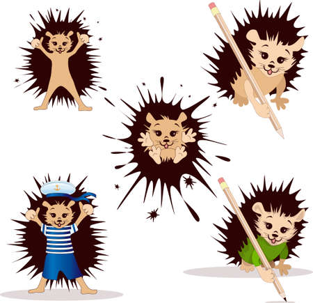 Vector image of clip art hedgehog from a series of illustrations with a hedgehogのイラスト素材