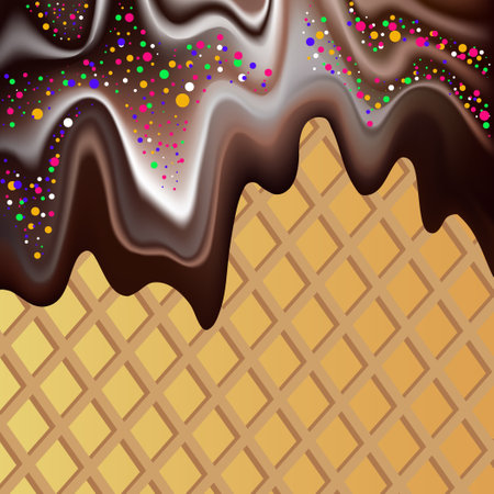 Vector background image which illustrates the liquid chocolate mass with sprinklesのイラスト素材