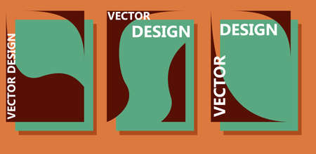 Vector image. A set of three abstract frames and backgrounds in trendy colors. ART with minimalist spots that outline the borders.のイラスト素材