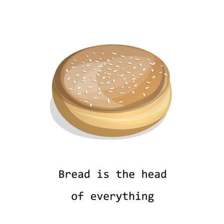 Vector image of a loaf of bread isolated on white background. Cartoon style.のイラスト素材