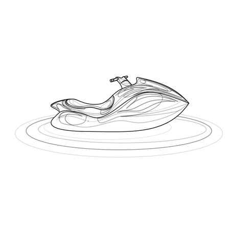 Vector image of a stylized jet ski. Image isolated on white background. Concept. EPS 10のイラスト素材