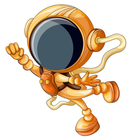 Vector image of an astronaut in four different poses. EPS 10のイラスト素材