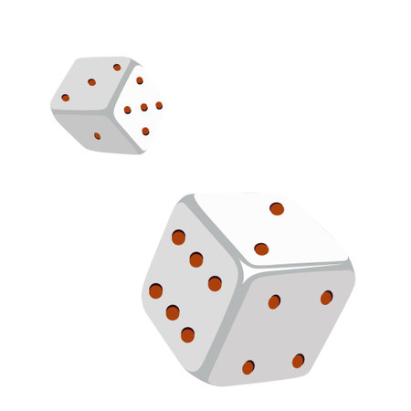 Vector image of dice in dynamics. Concept.のイラスト素材