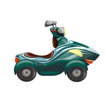Vector image of a single stylized motorcycle in the form of a shark. concept. isolated on white background. EPS 10のイラスト素材