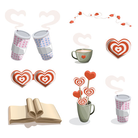 Vector set of pictures on the theme of love and family. cartoon style. EPS 10のイラスト素材