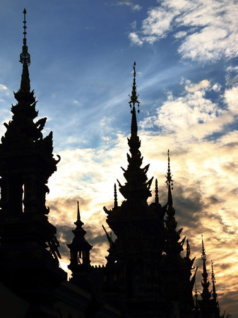 Buddhist temple in the Northern province of Thailand.の写真素材