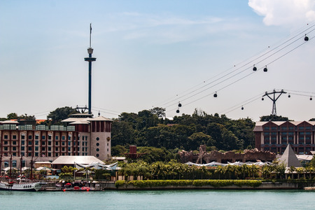 funicular to the island in Singaporeのeditorial素材