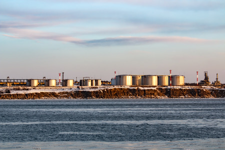 The oil base in the port of Vaninoの写真素材