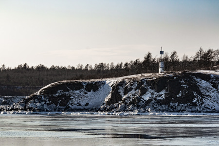 Cape on the north shore with the familiar navigationの写真素材