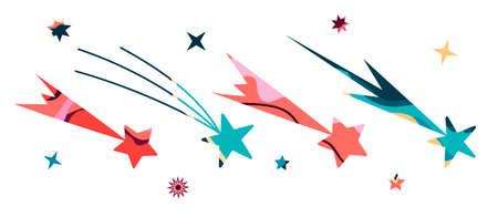 Vector Illustration Of A Space. Big Cosmic flat vector set with abstract stars.のイラスト素材