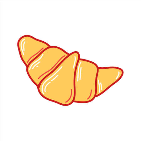 Vector illustration of a rich delicious croissant isolated element in a cartoon style.のイラスト素材