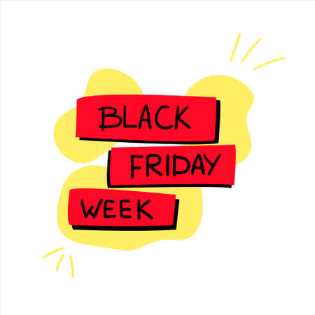 Vector illustration for sale, Banner with the inscription Black Friday week.のイラスト素材