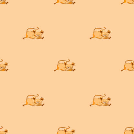 Vector pattern with cute mice, cartoon-style character, cute animals, rodents.のイラスト素材