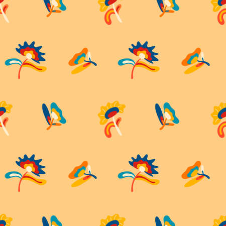 Groovy trippy pattern in retro 70s style, groovy hippie backgrounds, psychedelicのイラスト素材