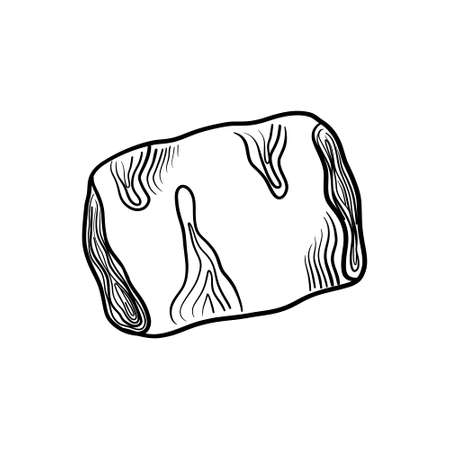 Fresh bakery in sketch style, fresh puff pastry, puff pastry, isolated element on a white background.のイラスト素材