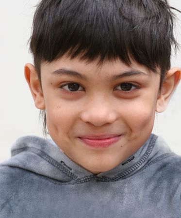 a boy smiling