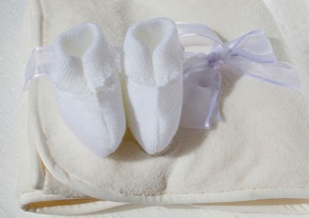 newborn shoesの写真素材