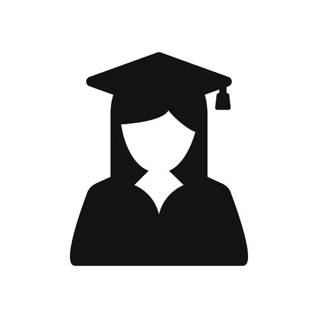 Female graduate student vector iconのイラスト素材