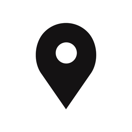 Location icon. Pin symbol. Map pin, pointer, placeholder, GPS sign isolated on white background.のイラスト素材