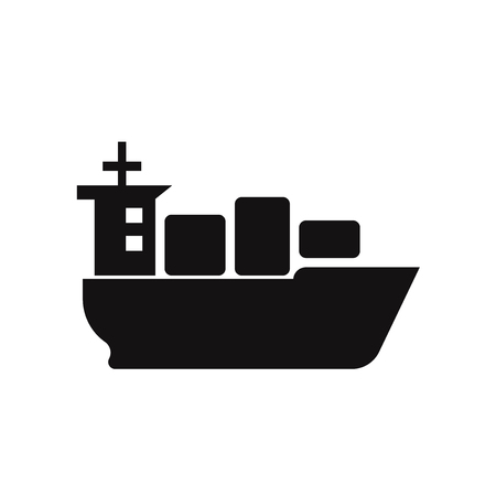 Sea ship with containers icon vectorのイラスト素材