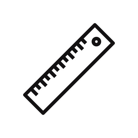 Ruler icon isolated on white background. Ruler icon in trendy design style. Ruler vector icon modern and simple flat symbol for web site, mobile, logo, app, UI. Ruler icon vector illustration, EPS10.のイラスト素材