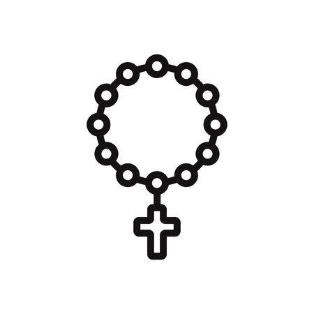 Rosary icon isolated on white background. Rosary icon in trendy design style. Rosary vector icon modern and simple flat symbol for web site, mobile, logo, app, UI. Rosary icon vector illustration, EPS10.のイラスト素材
