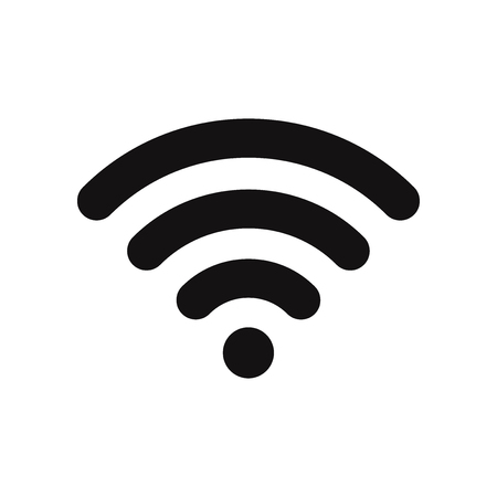 Wifi signal icon, wireless symbol. Connection, internet, network flat vector sign isolated on white background. Simple vector illustration for graphic and web design.のイラスト素材