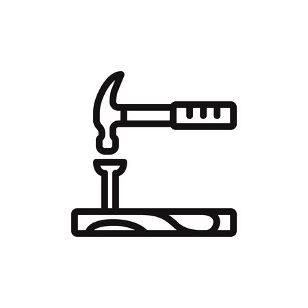 Hammer with nail vector iconのイラスト素材