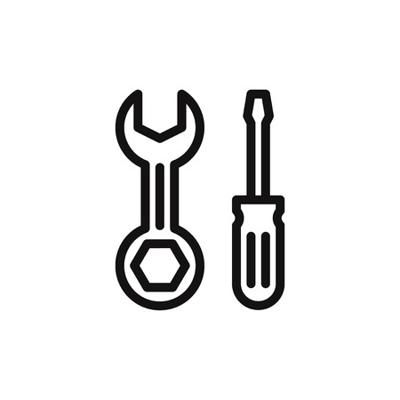 Screwdriver and wrench vector iconのイラスト素材