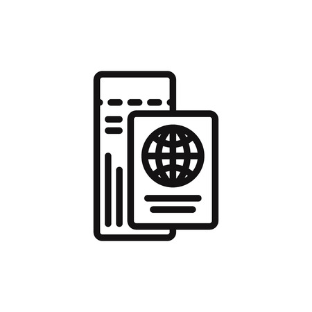 Passport and ticket vector iconのイラスト素材