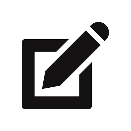 Edit icon isolated on white background. Modern, simple symbol in trendy design style for website, mobile, app, graphic, logo, UI. Flat vector element illustration. EPS10.のイラスト素材