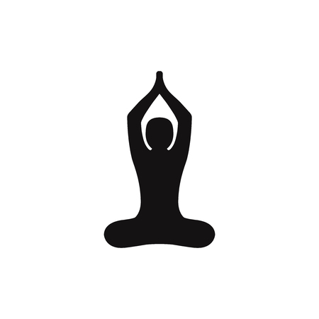 Buddhist yoga pose vector iconのイラスト素材
