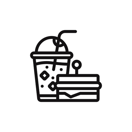 Sandwich with drink vector iconのイラスト素材