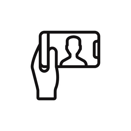 Selfie vector iconのイラスト素材