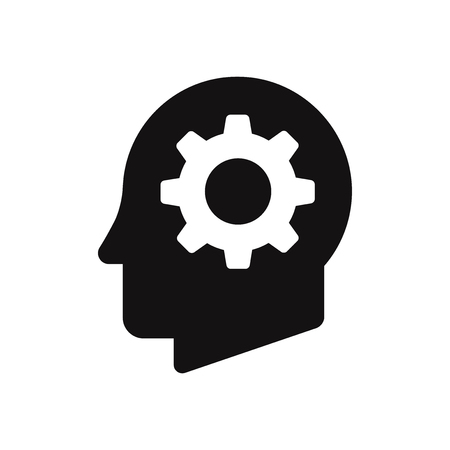 Cog in head vector iconのイラスト素材