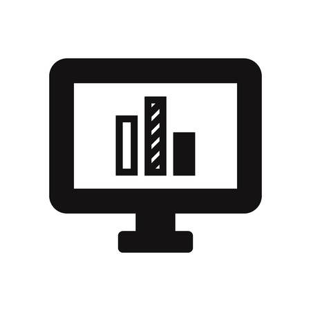 Screen icon with line chart signのイラスト素材