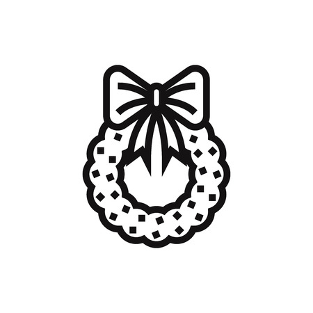 Christmas wreath vector iconのイラスト素材