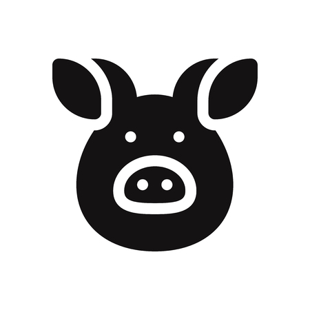 Pig icon. Pork,animal symbol. Flat vector sign isolated on white background. Simple vector illustration for graphic and web design.のイラスト素材