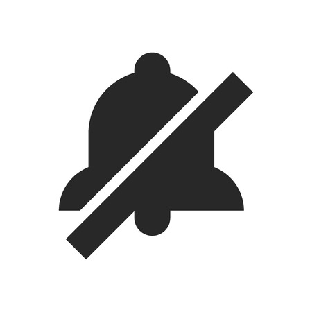 Mute Bell icon vector, Mute Alarm signのイラスト素材