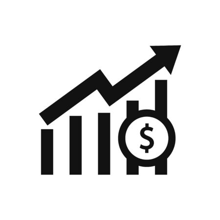 Profit graph vector icon in modern design style for web site and mobile appのイラスト素材