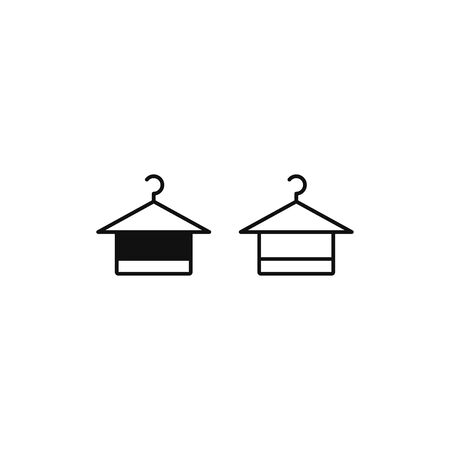 Towel on hanger icon vector. Clothes hanger signのイラスト素材