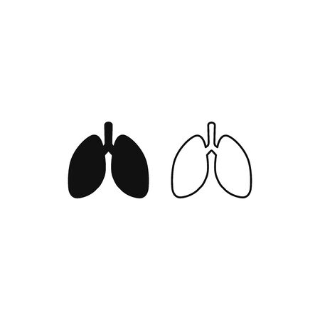 Lungs icon vector. Human internal organ signのイラスト素材