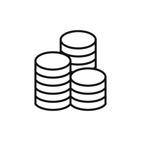 Coins icon vector. Coin stacks signのイラスト素材