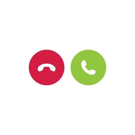 Decline and Accept phone call buttons icon vector. Phone call signのイラスト素材