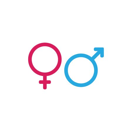 Male and Female symbols icon vector. Gender signのイラスト素材