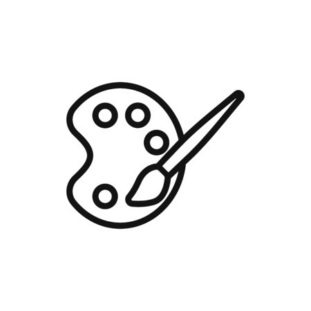 Paint palette and brush icon vector. Art signのイラスト素材
