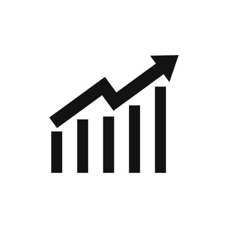 Growing graph icon vector. Growth signのイラスト素材