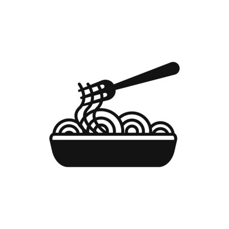 Spaghetti icon vector. Pasta signのイラスト素材